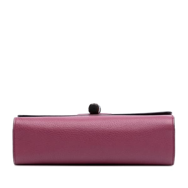 Pre-owned Gucci Medium Leather Miss Bamboo Crossbody Pink