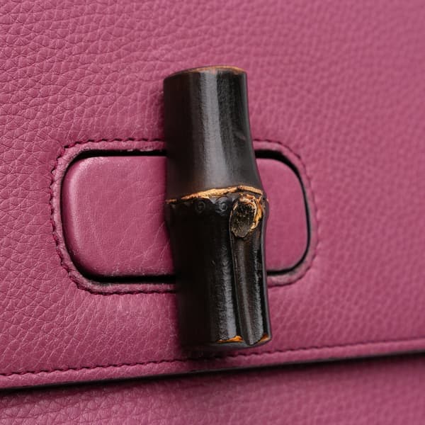 Pre-owned Gucci Medium Leather Miss Bamboo Crossbody Pink
