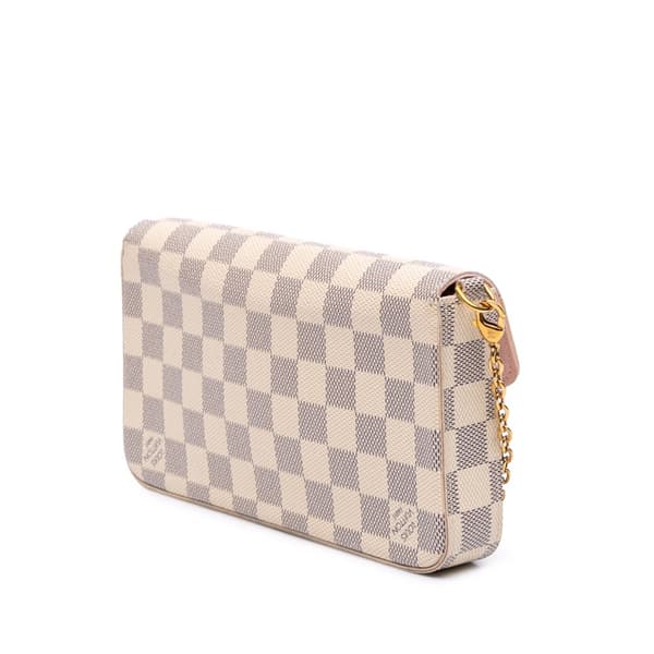 Pre-owned Louis Vuitton Damier Azur Pochette Felicie White