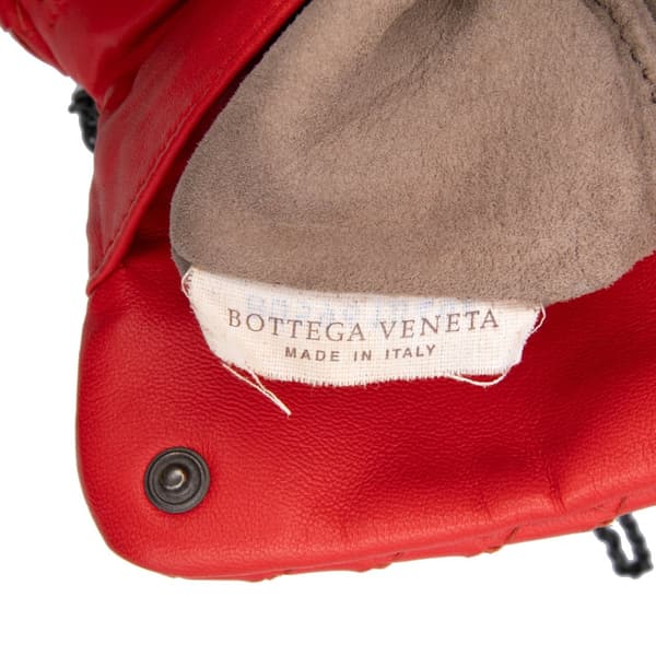 Pre-owned Bottega Veneta Mini Nappa Intrecciato Expandable Chain Crossbody Red