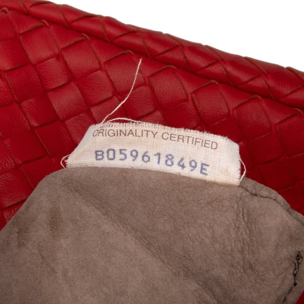 Pre-owned Bottega Veneta Mini Nappa Intrecciato Expandable Chain Crossbody Red