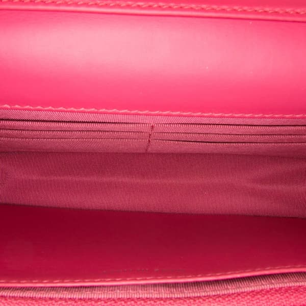 Pre-owned Chanel Bicolor Classic Patent Wallet On Chain Red