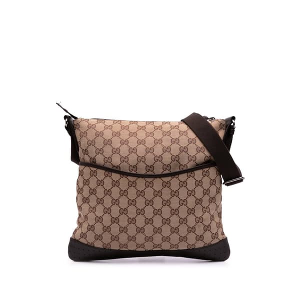 Pre-owned Gucci GG Canvas Crossbody Brown