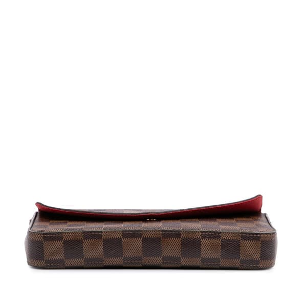 Pre-owned Louis Vuitton Damier Ebene Pochette Felicie Brown