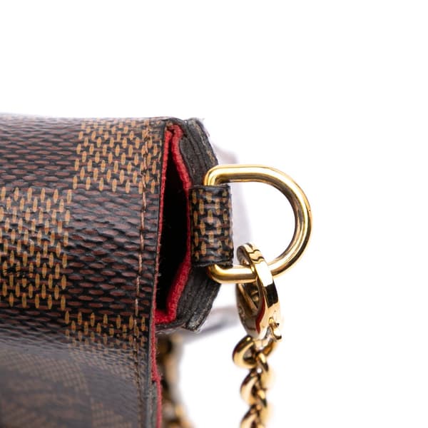 Pre-owned Louis Vuitton Damier Ebene Pochette Felicie Brown