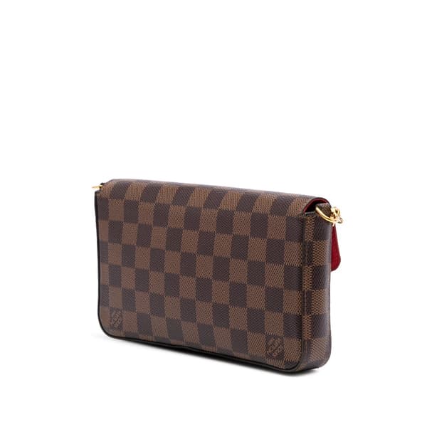 Pre-owned Louis Vuitton Damier Ebene Pochette Felicie Brown