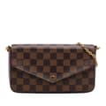 Miniatyrbild 1 av 10: Pre-owned Louis Vuitton Damier Ebene Pochette Felicie Brown
