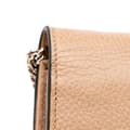 Miniatyrbild 9 av 10: Pre-owned Gucci Leather Interlocking G Dollar Wallet on Chain Brown