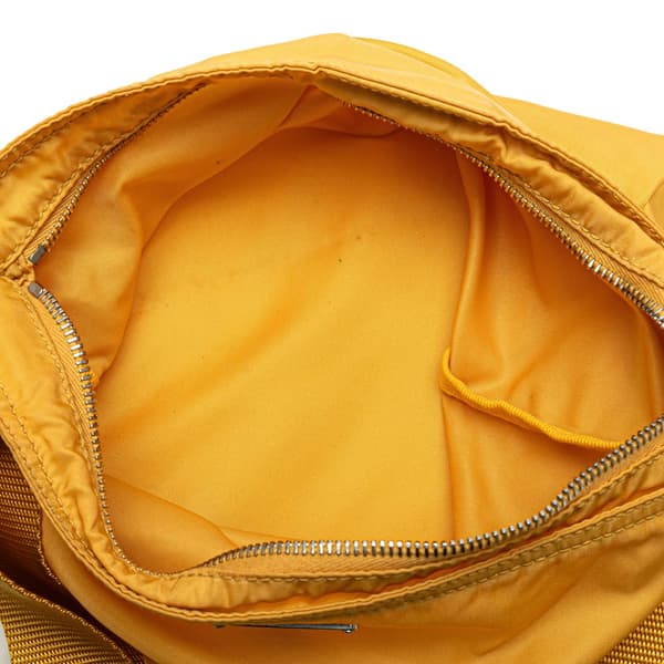 Pre-owned Prada Tessuto Zip Top Crossbody Yellow