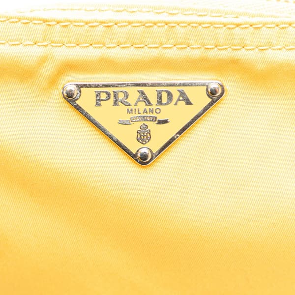Pre-owned Prada Tessuto Zip Top Crossbody Yellow