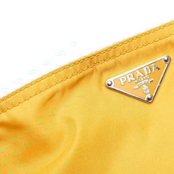 Pre-owned Prada Tessuto Zip Top Crossbody Yellow
