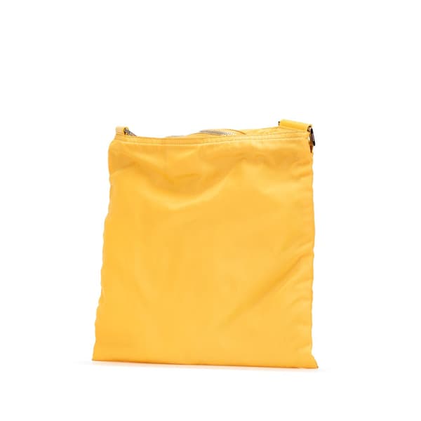Pre-owned Prada Tessuto Zip Top Crossbody Yellow