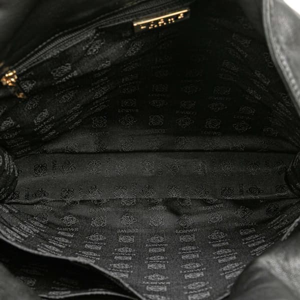Pre-owned LOEWE Nappa Flamenco Drawstring Crossbody Black