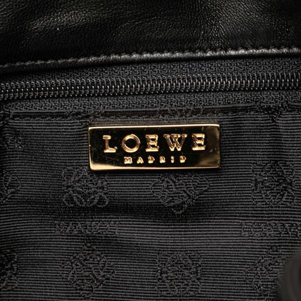 Pre-owned LOEWE Nappa Flamenco Drawstring Crossbody Black