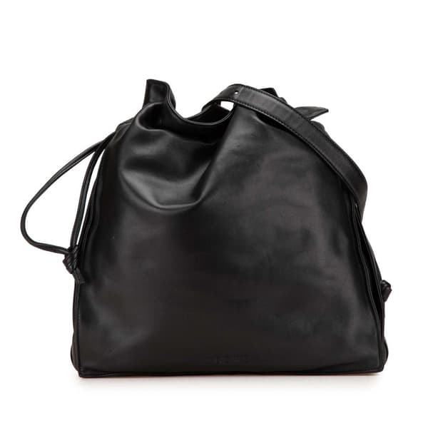Pre-owned LOEWE Nappa Flamenco Drawstring Crossbody Black