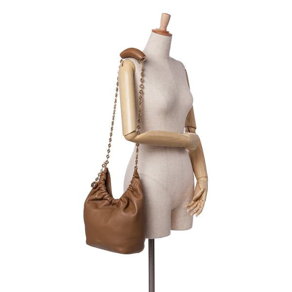 Pre-owned LOEWE Small Mellow Nappa Lambskin Squeeze Bag Brown