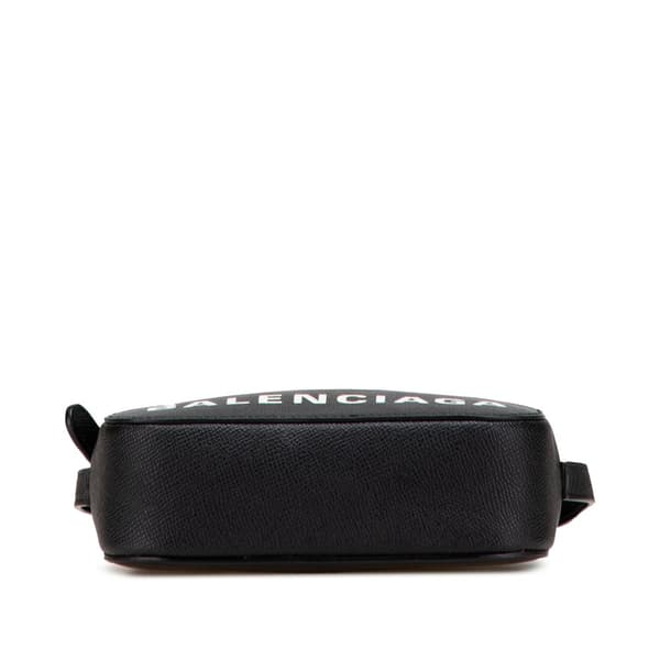Pre-owned Balenciaga XS Grained Calfskin Logo Ville Camera Bag Black