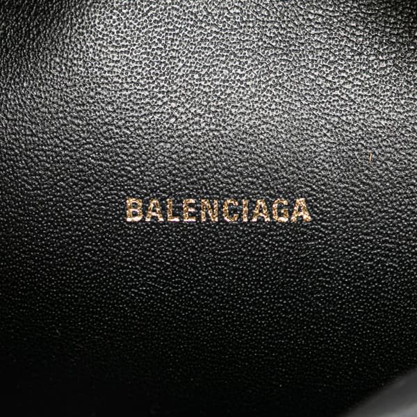 Pre-owned Balenciaga XS Grained Calfskin Logo Ville Camera Bag Black