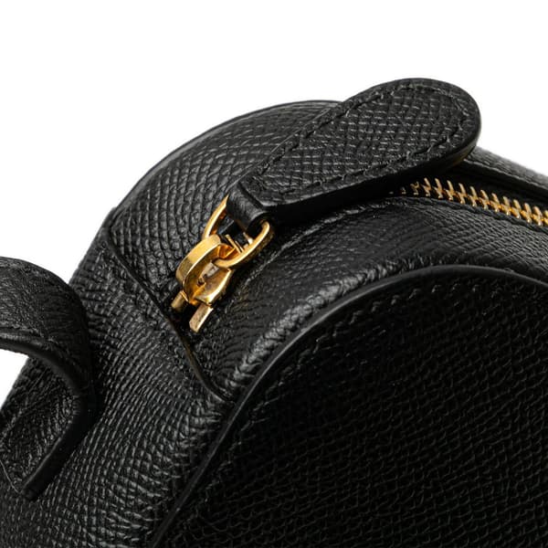 Pre-owned Balenciaga XS Grained Calfskin Logo Ville Camera Bag Black