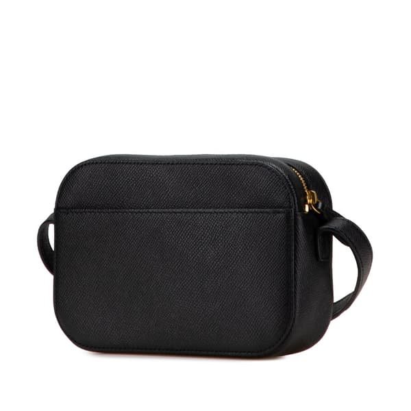 Pre-owned Balenciaga XS Grained Calfskin Logo Ville Camera Bag Black