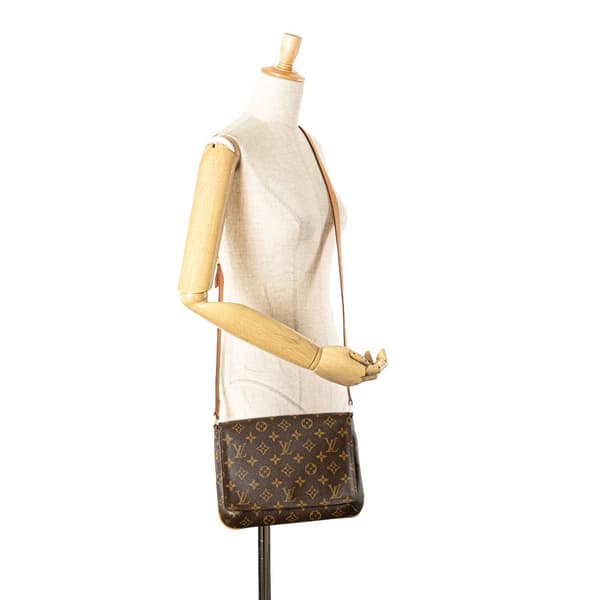 Pre-owned Louis Vuitton Monogram Musette Tango Long Strap Brown