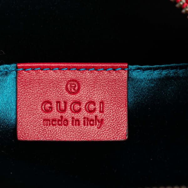 Pre-owned Gucci Small GG Marmont Matelasse Velvet Crossbody Red