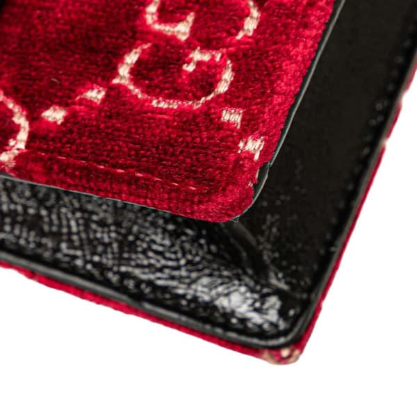 Pre-owned Gucci Super Mini GG Velvet Dionysus Crossbody Red
