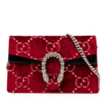 Miniatyrbild 1 av 10: Pre-owned Gucci Super Mini GG Velvet Dionysus Crossbody Red