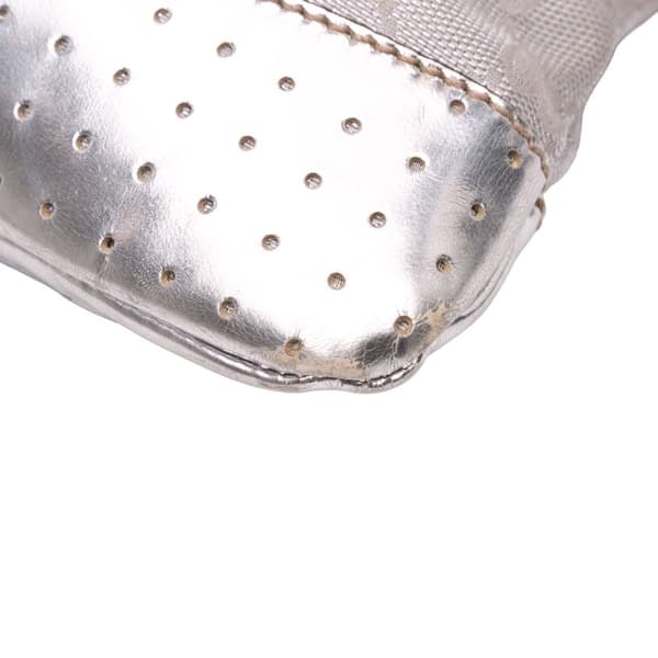 Pre-owned Gucci GG Canvas Web Crossbody Silver
