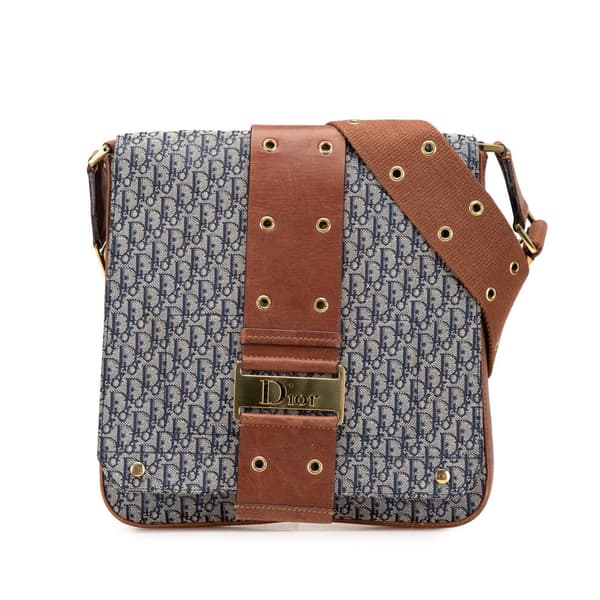 Pre-owned Dior Diorissimo Trotter Canvas Street Chic Crossbody Blue
