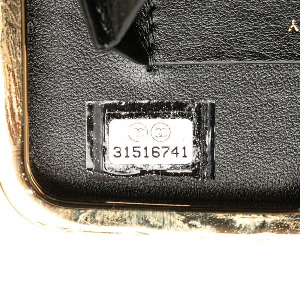 Pre-owned Chanel Small Glazed Goatskin Box With Chain Black