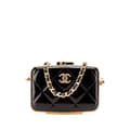 Pikkukuva 1 / 10: Pre-owned Chanel Small Glazed Goatskin Box With Chain Black