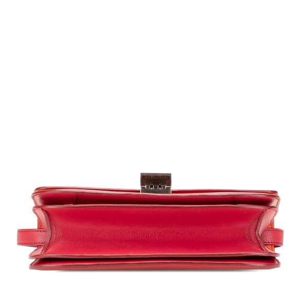 Pre-owned Celine Medium Calfskin Classic Box Red