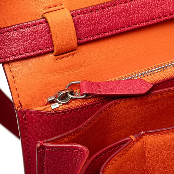 Pre-owned Celine Medium Calfskin Classic Box Red