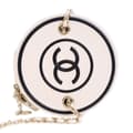 Miniatyrbilde 7 av 10: Pre-owned Chanel CC Lambskin Round Vanity Case White