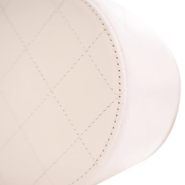 Pre-owned Chanel CC Lambskin Round Vanity Case White