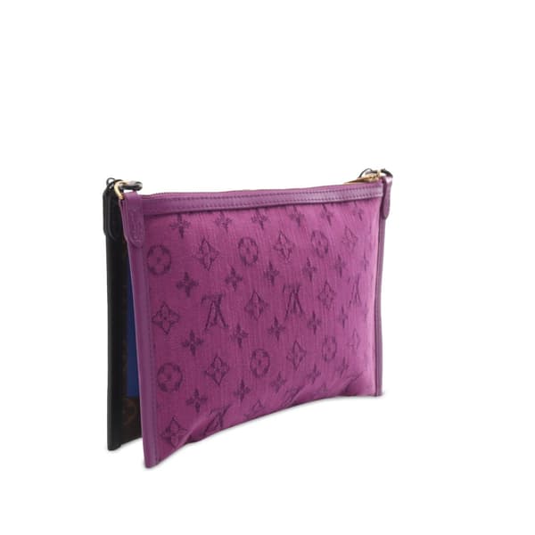 Pre-owned Louis Vuitton Monogram Double Flat Messenger Brown