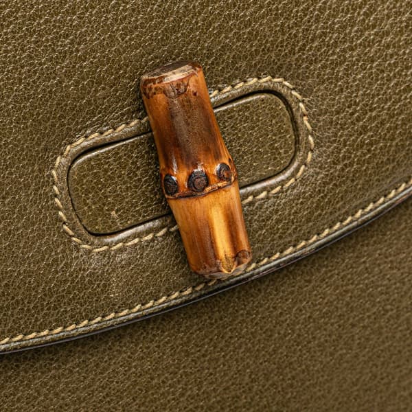 Pre-owned Gucci Leather Bamboo Crossbody Brown