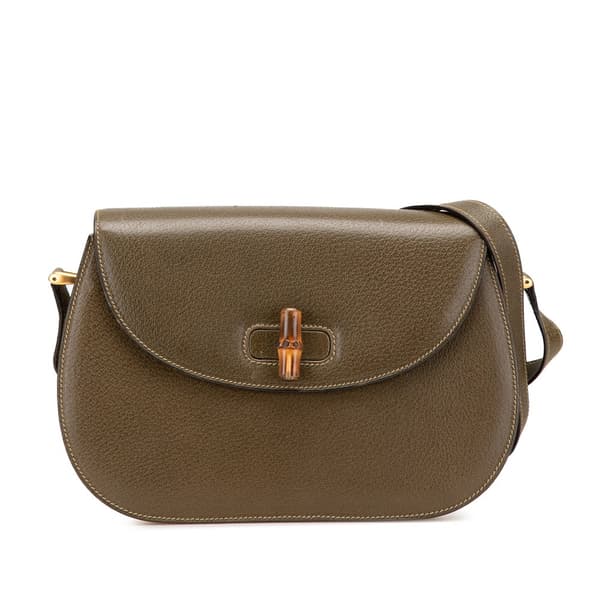 Pre-owned Gucci Leather Bamboo Crossbody Brown