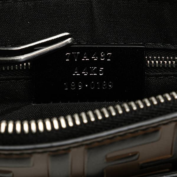 Pre-owned Fendi FF Embossed Leather 1974 Crossbody Brown