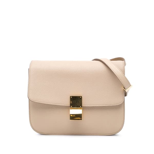 Pre-owned Celine Medium Calfskin Classic Box Brown