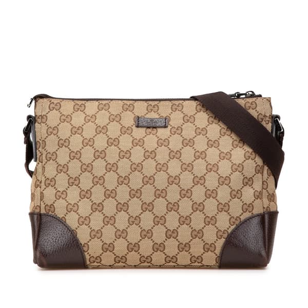 Pre-owned Gucci GG Canvas Crossbody Brown