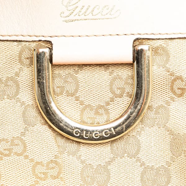 Pre-owned Gucci GG Canvas Abbey D Ring Crossbody Brown