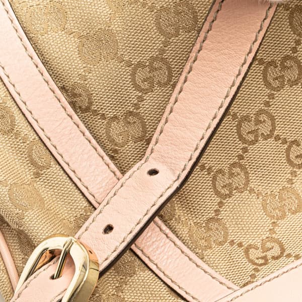 Pre-owned Gucci GG Canvas Abbey D Ring Crossbody Brown