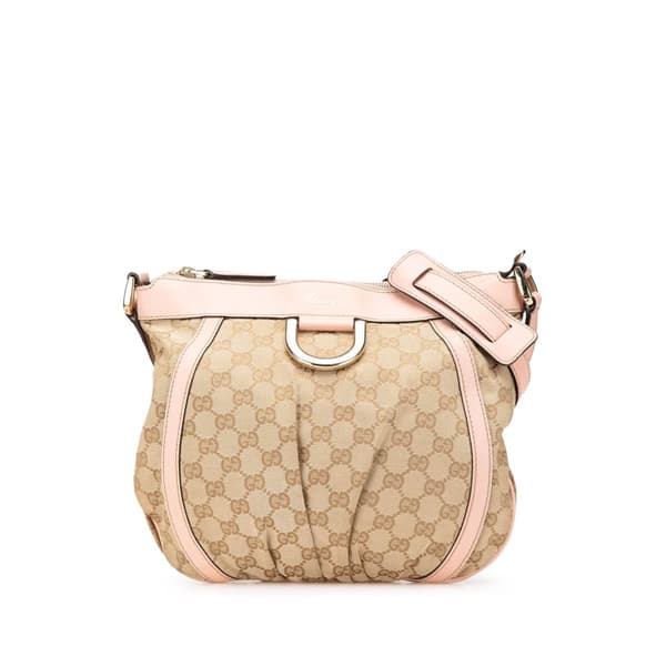 Pre-owned Gucci GG Canvas Abbey D Ring Crossbody Brown