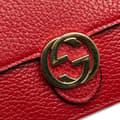 Pikkukuva 7 / 10: Pre-owned Gucci Leather Interlocking G Dollar Wallet on Chain Red