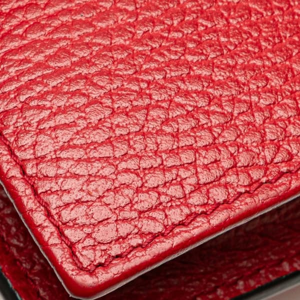 Pre-owned Gucci Leather Interlocking G Dollar Wallet on Chain Red