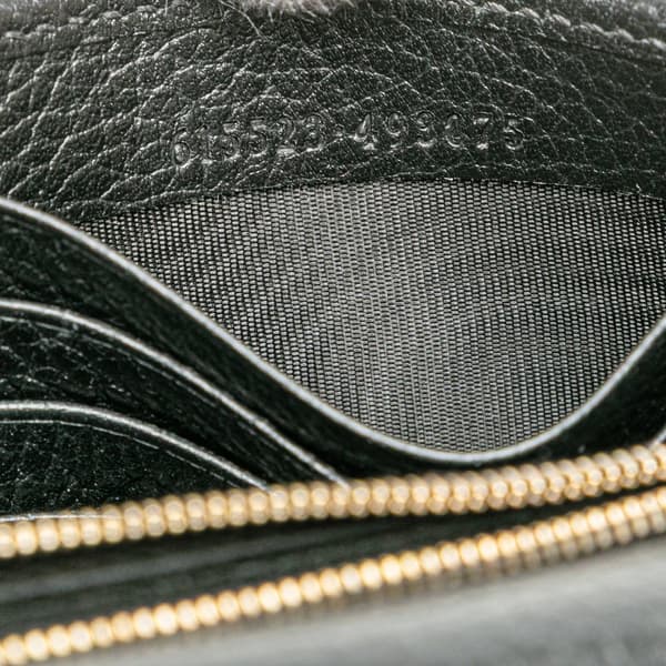 Pre-owned Gucci Interlocking G Dollar Calfskin Wallet on Chain Black