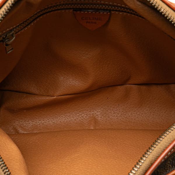 Pre-owned Celine Macadam Coated Canvas Crossbody Brown