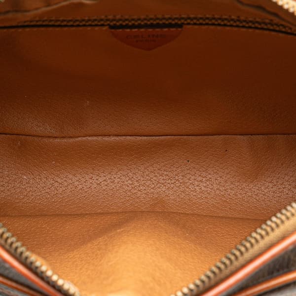 Pre-owned Celine Macadam Coated Canvas Crossbody Brown